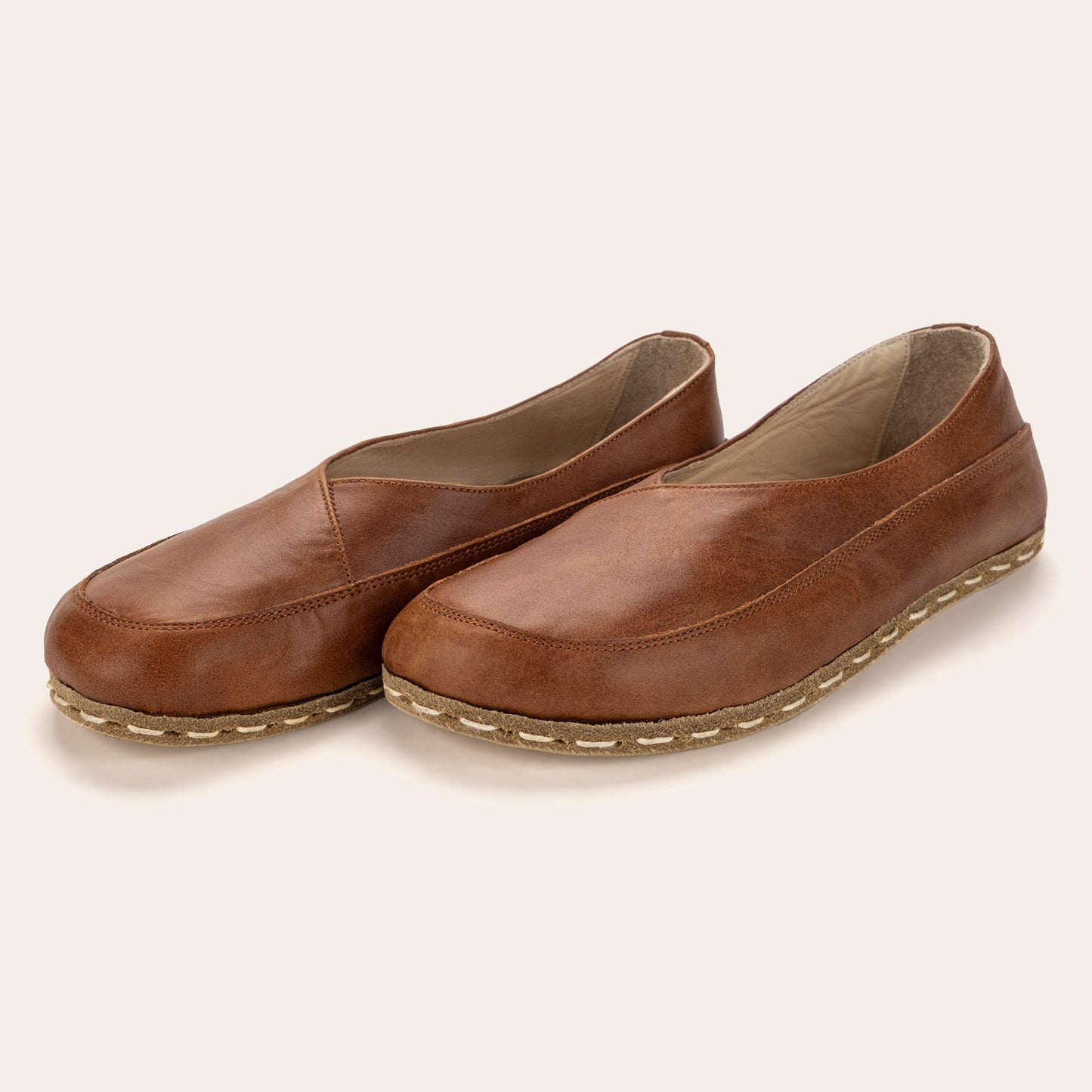 Women's Lion Brown Barefoot Cross Ballet Flats