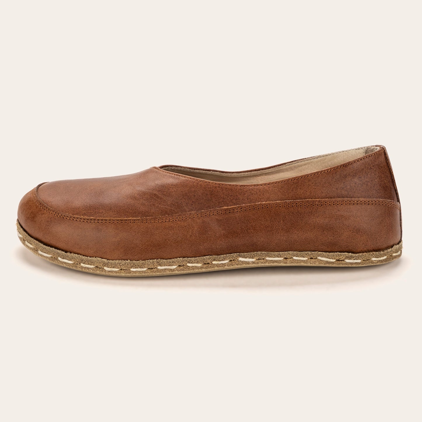 Women's Lion Brown Barefoot Cross Ballet Flats