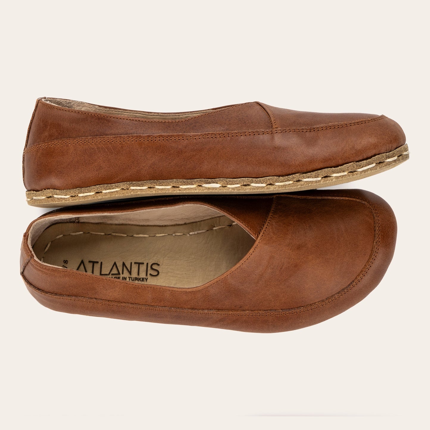 Women's Lion Brown Barefoot Cross Ballet Flats