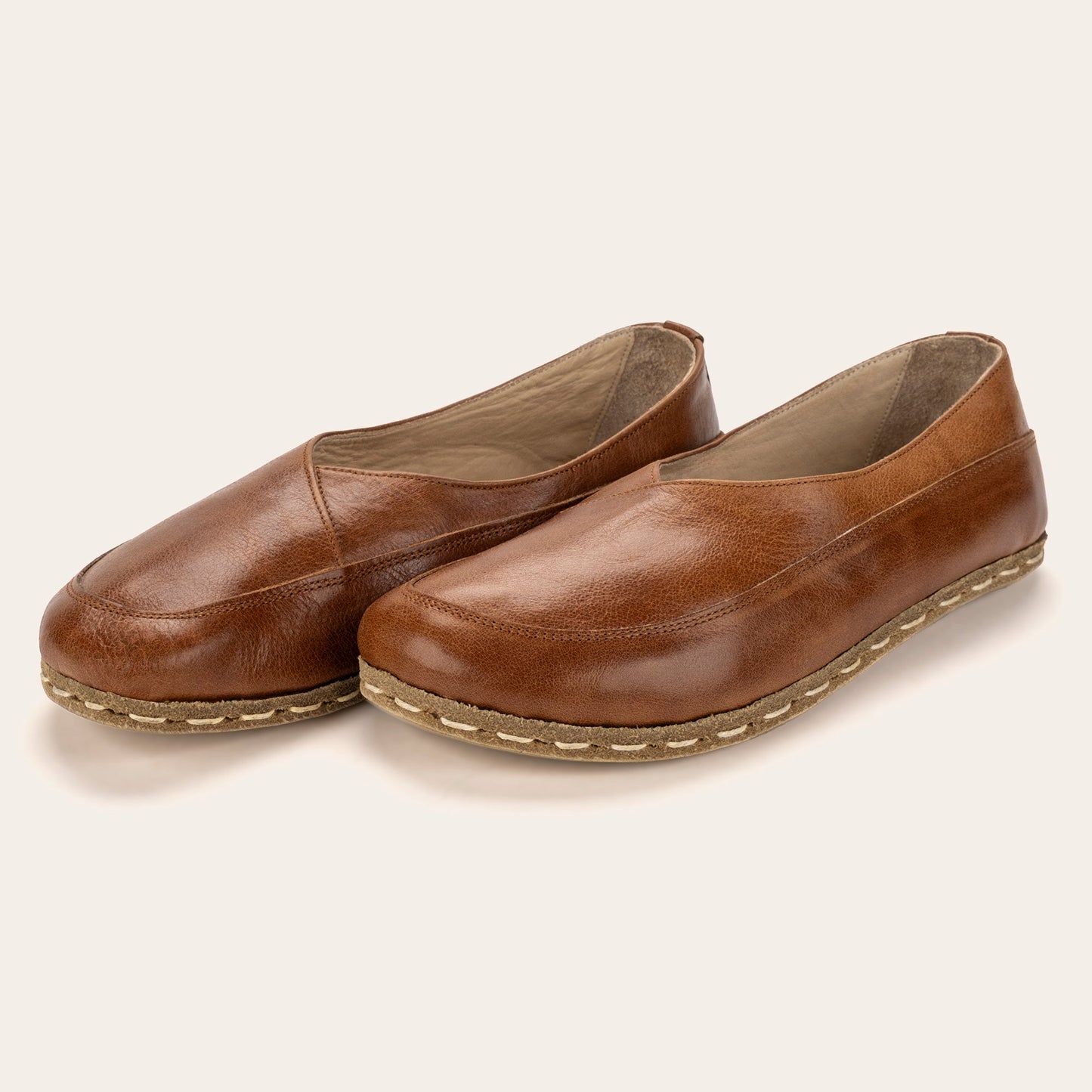 Women's Antique Brown Barefoot Cross Ballet Flats