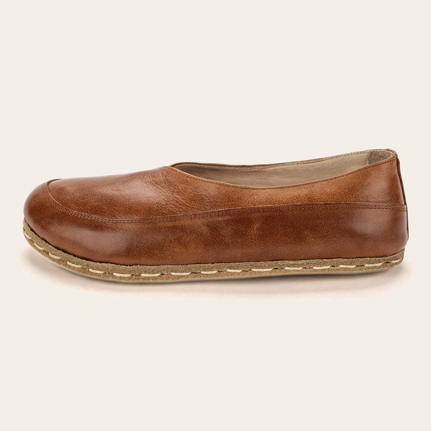 Women's Antique Brown Barefoot Cross Ballet Flats