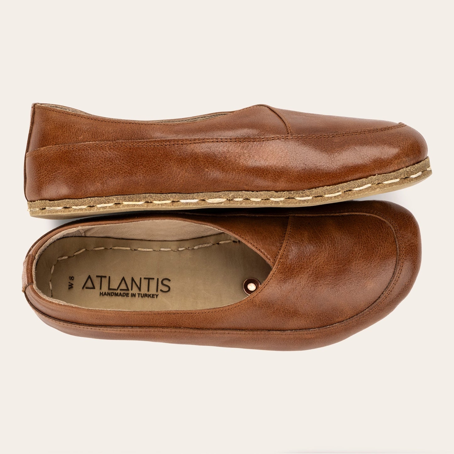Women's Antique Brown Barefoot Cross Ballet Flats