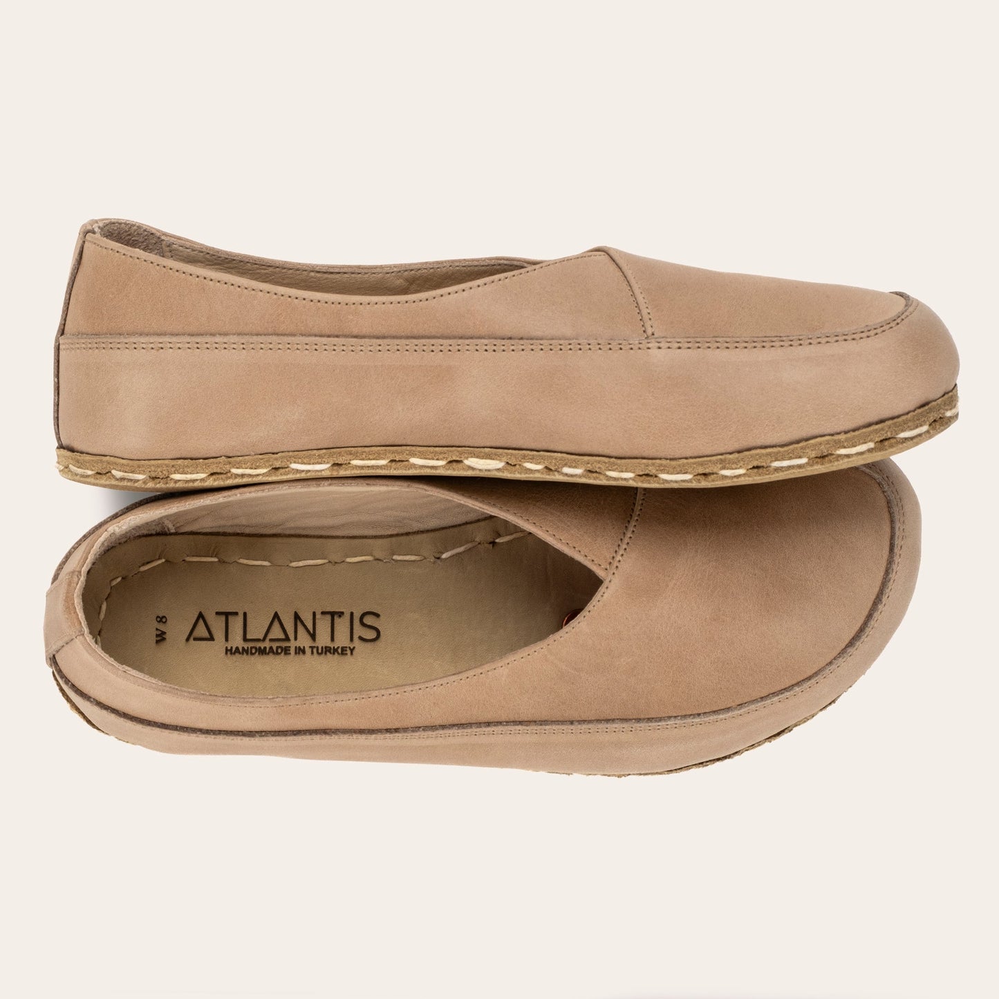 Women's Tan Barefoot Cross Ballet Flats