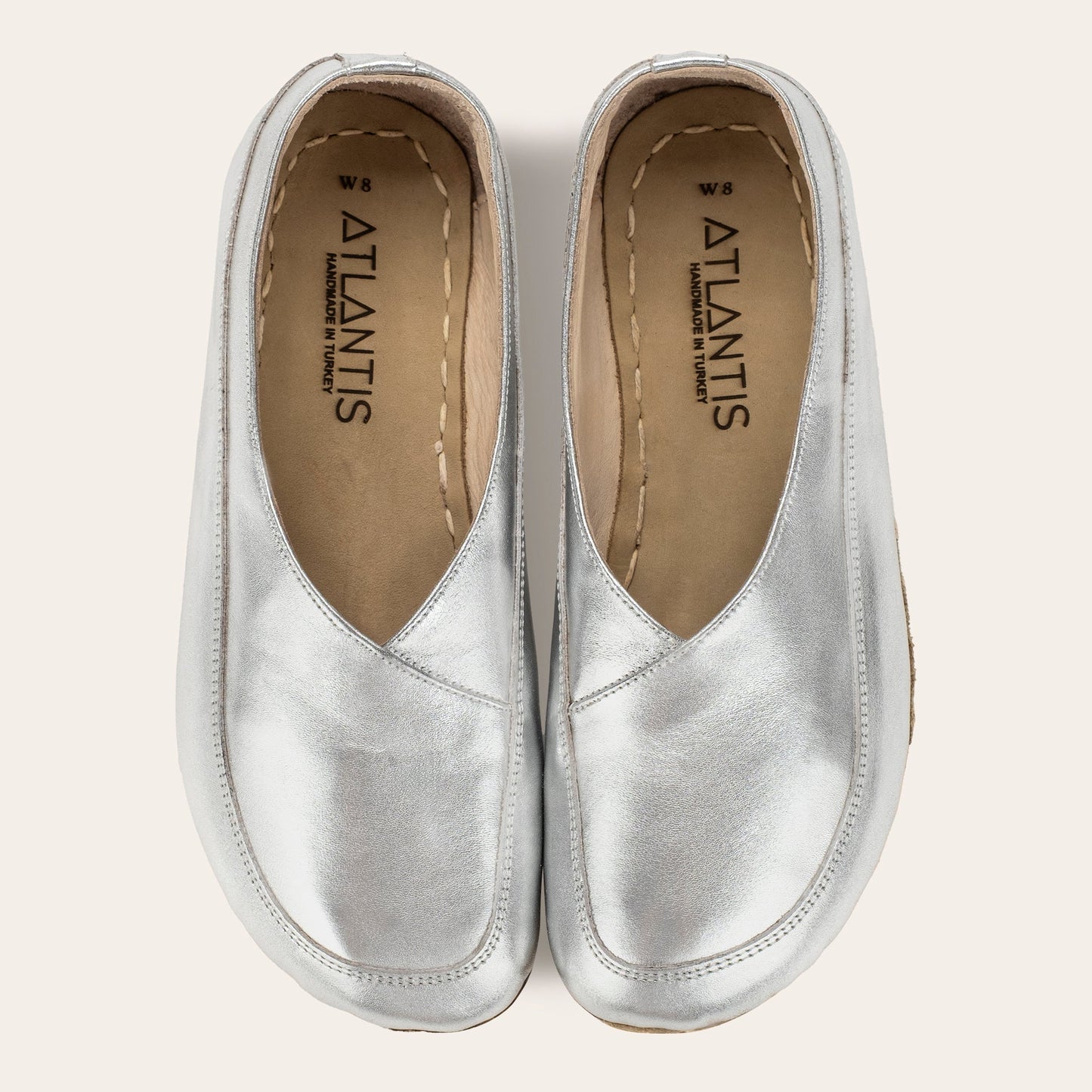 Women's Silver Barefoot Cross Ballet Flats
