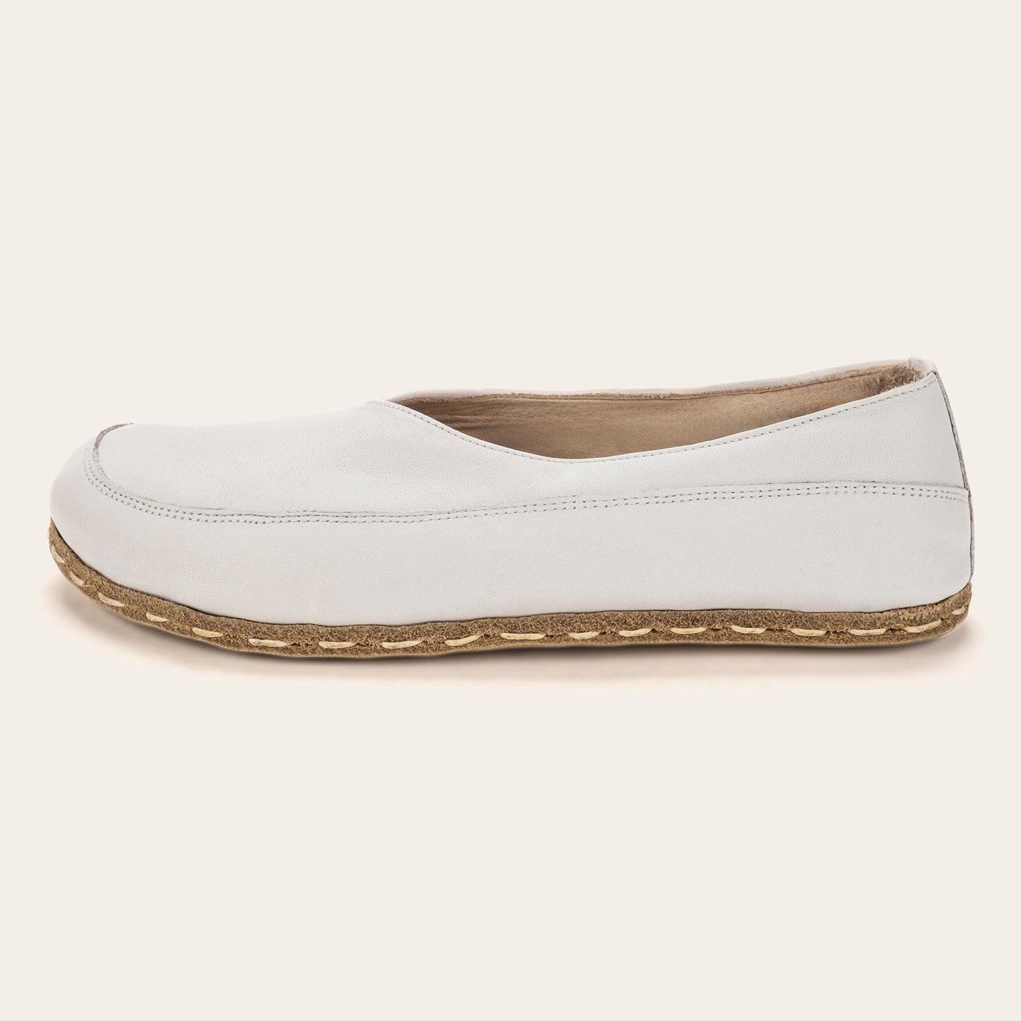 Women's White Barefoot Cross Ballet Flats