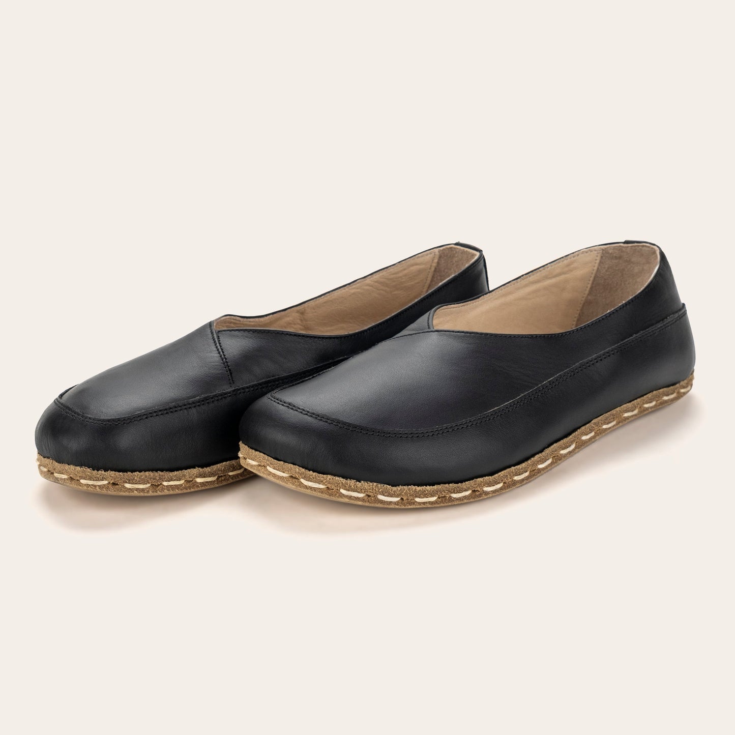 Women's Black Barefoot Cross Ballet Flats