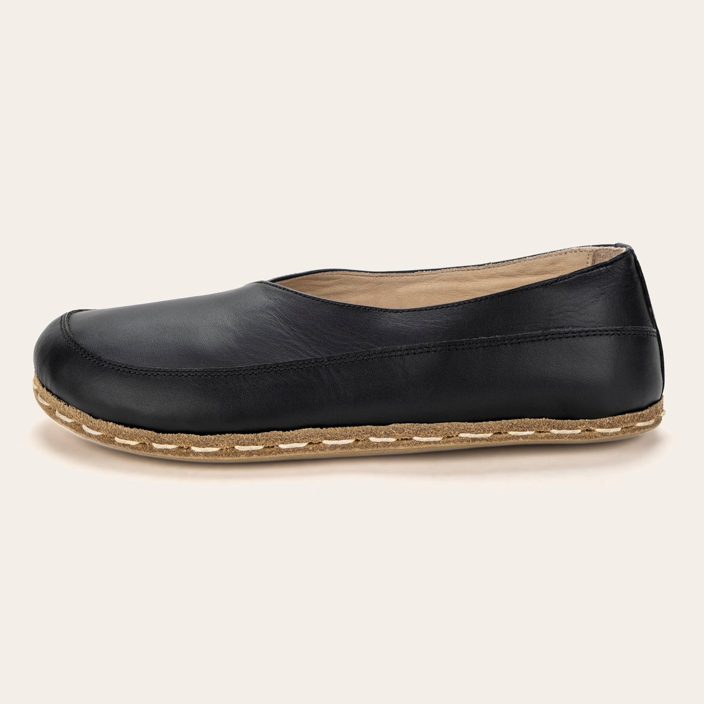 Women's Black Barefoot Cross Ballet Flats