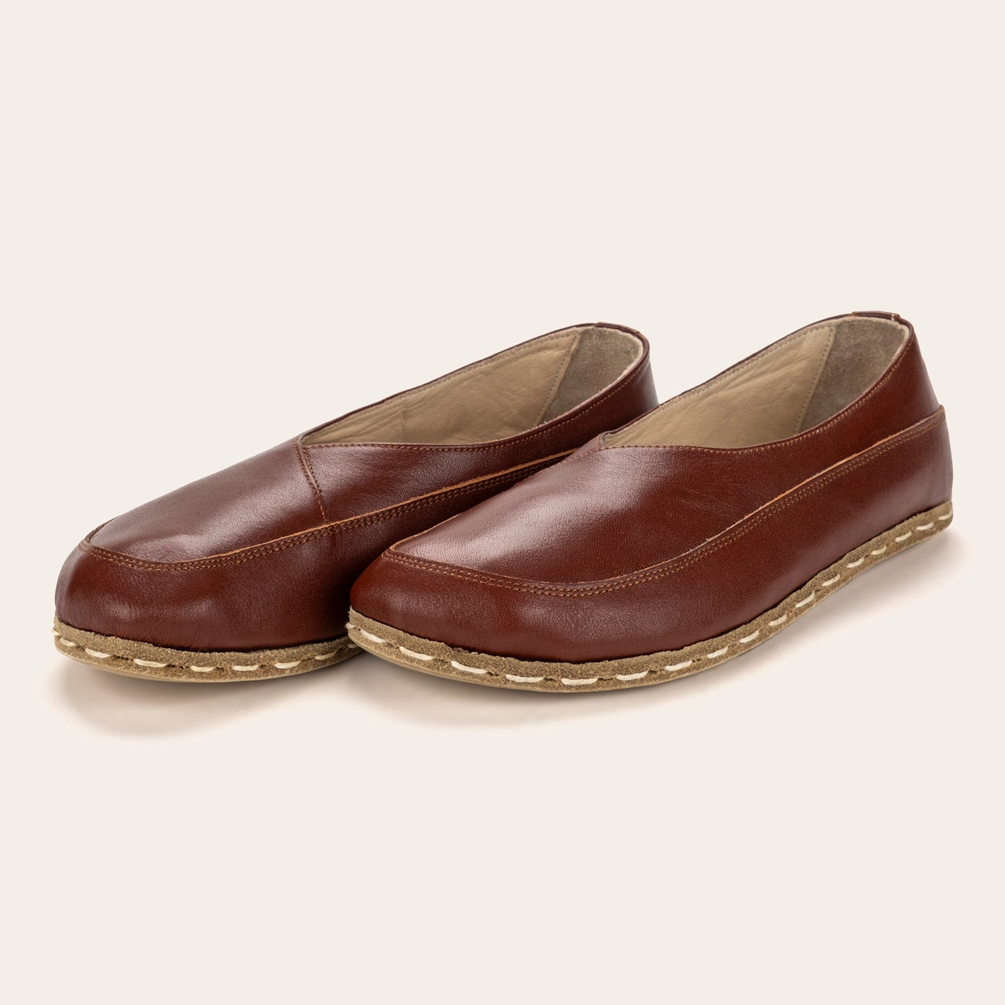 Women's Peru Brown Barefoot Cross Ballet Flats