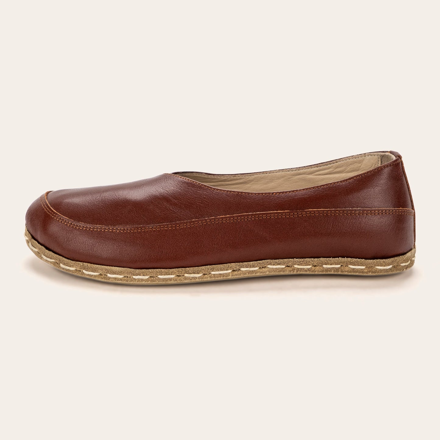 Women's Peru Brown Barefoot Cross Ballet Flats