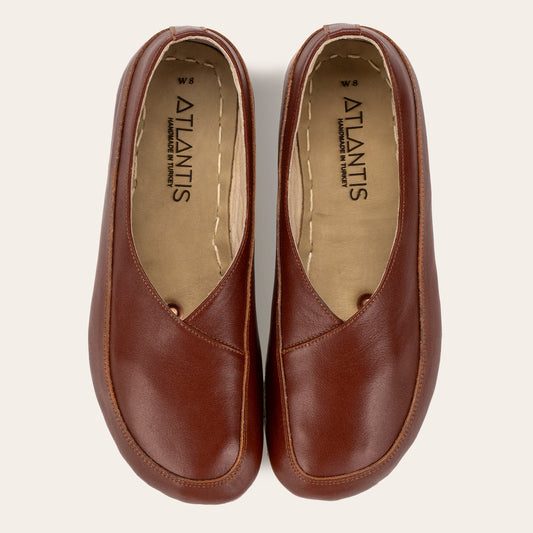 Women's Peru Brown Barefoot Cross Ballet Flats