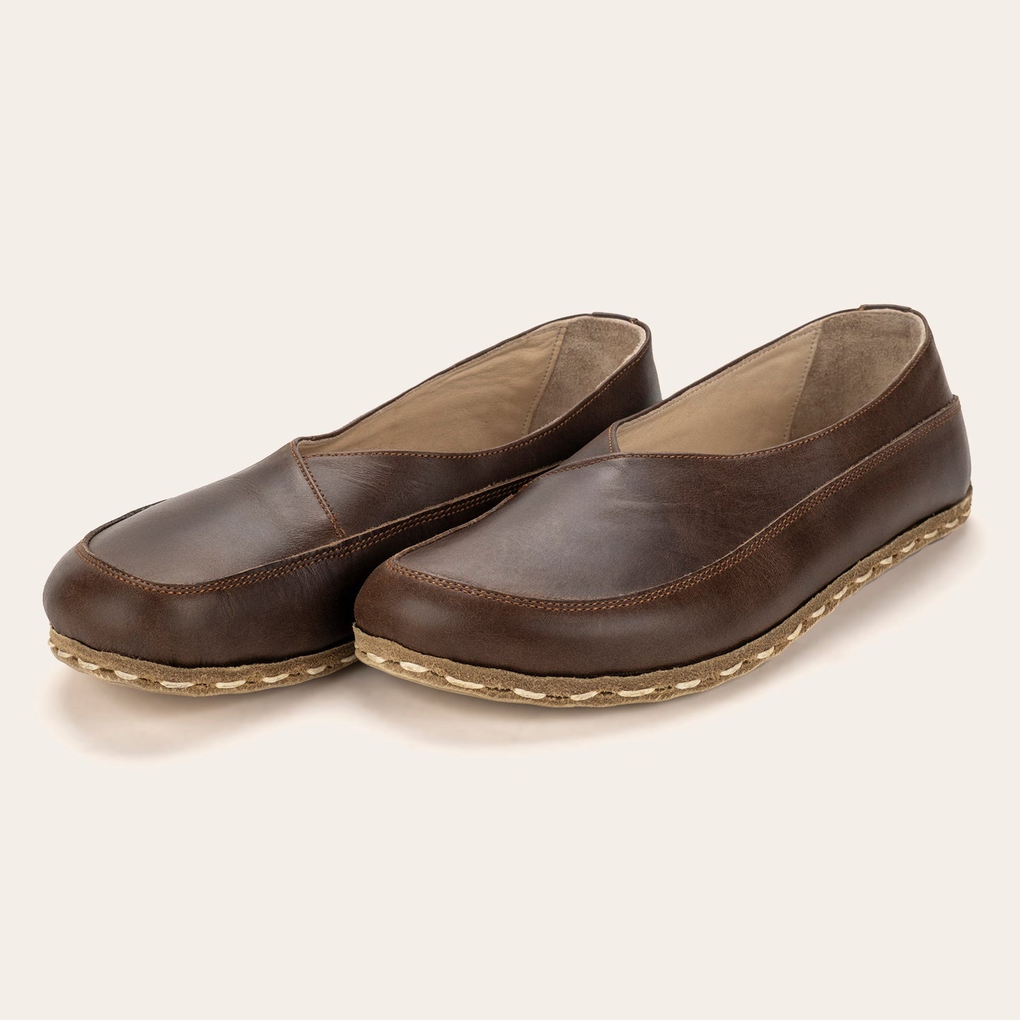 Women's Coffee Brown Barefoot Cross Ballet Flats
