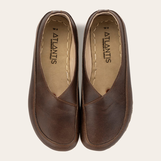 Women's Coffee Brown Barefoot Cross Ballet Flats