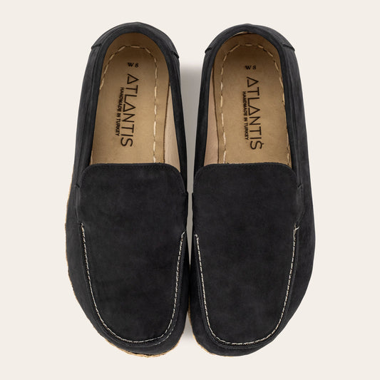 Women's Black Nubuck Moccasins