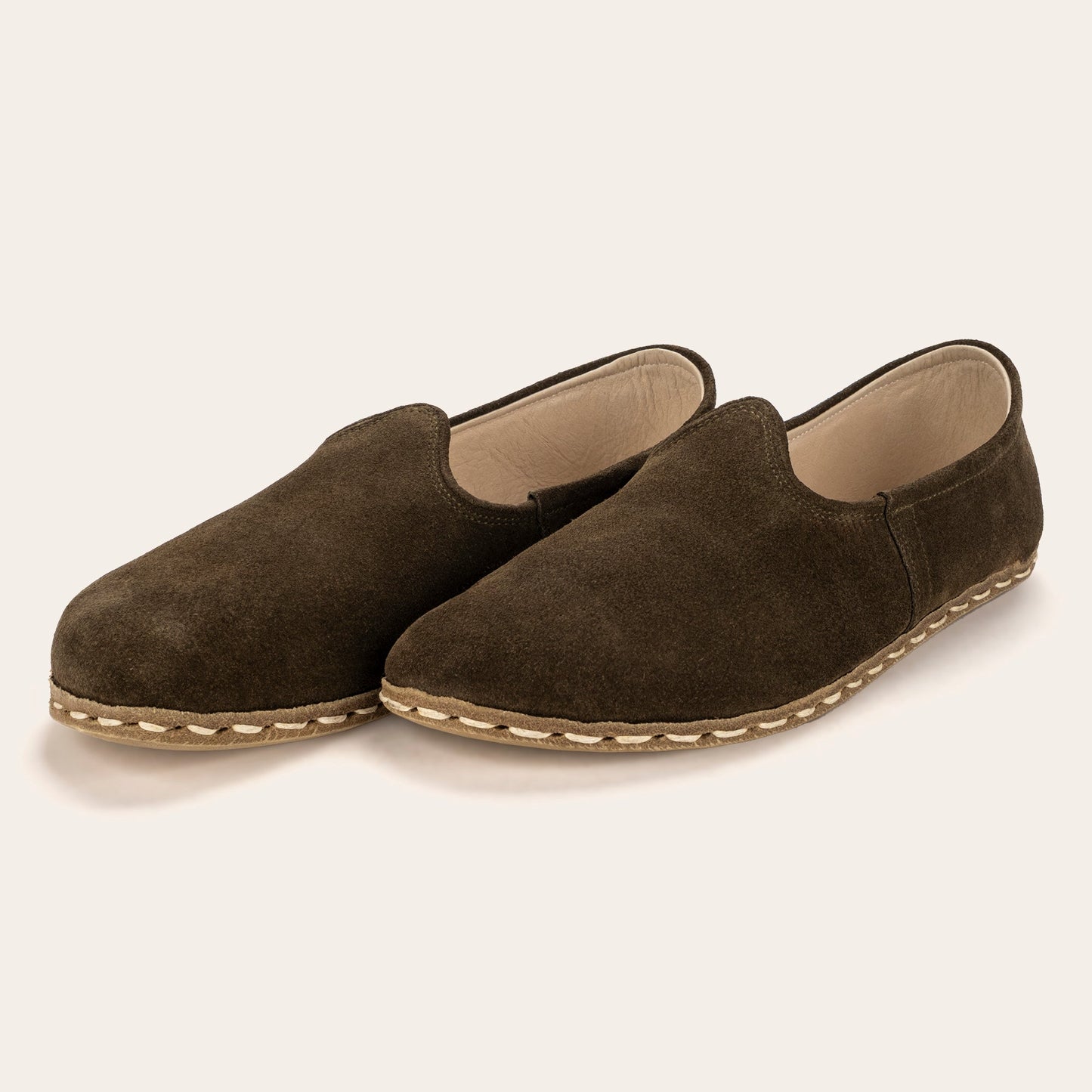 Men's Khaki Green Suede Barefoots