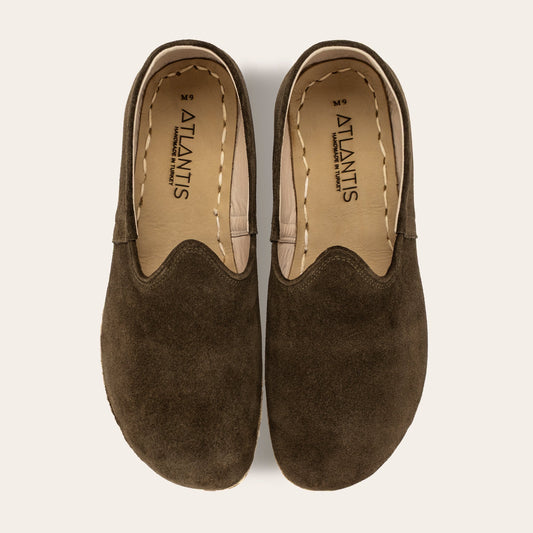 Women's Khaki Green Suede Barefoots