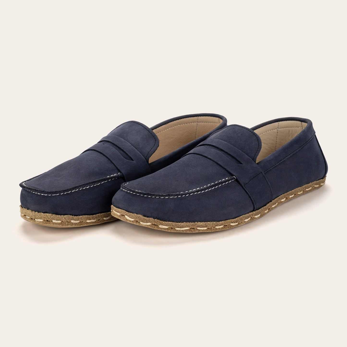 Women's Navy Nubuck Penny Loafers