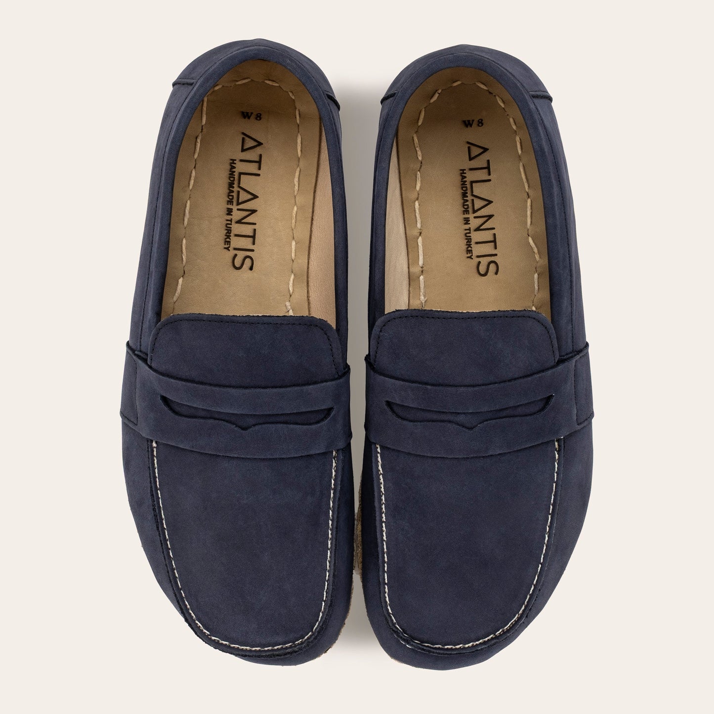 Women's Navy Nubuck Penny Loafers