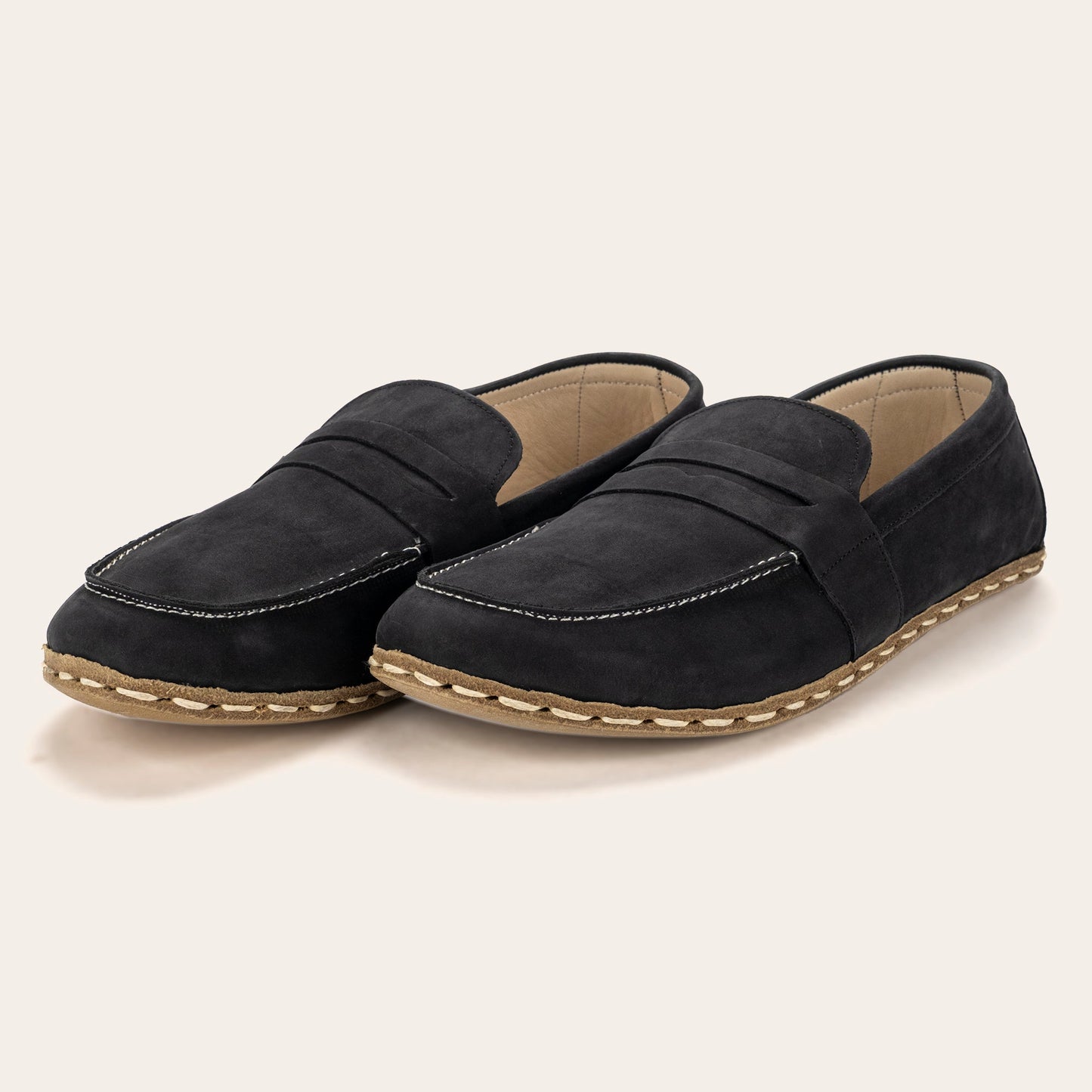 Women's Black Nubuck Penny Loafers
