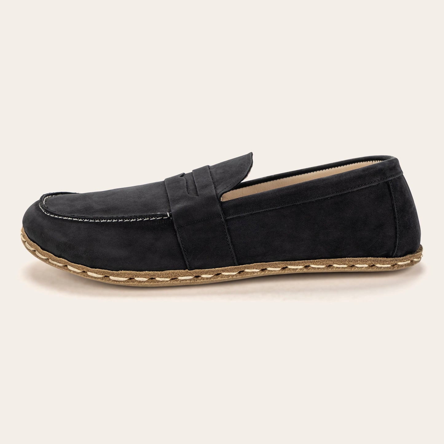 Women's Black Nubuck Penny Loafers