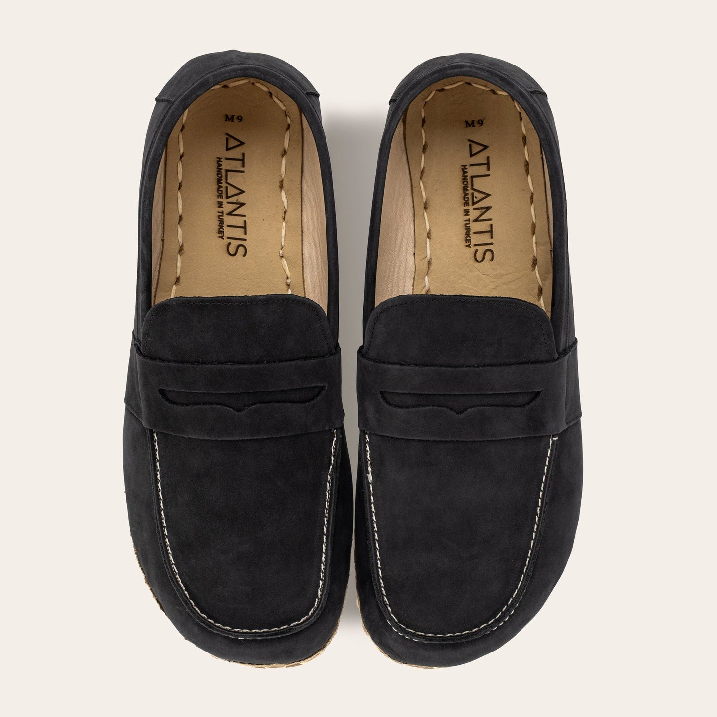 Women's Black Nubuck Penny Loafers
