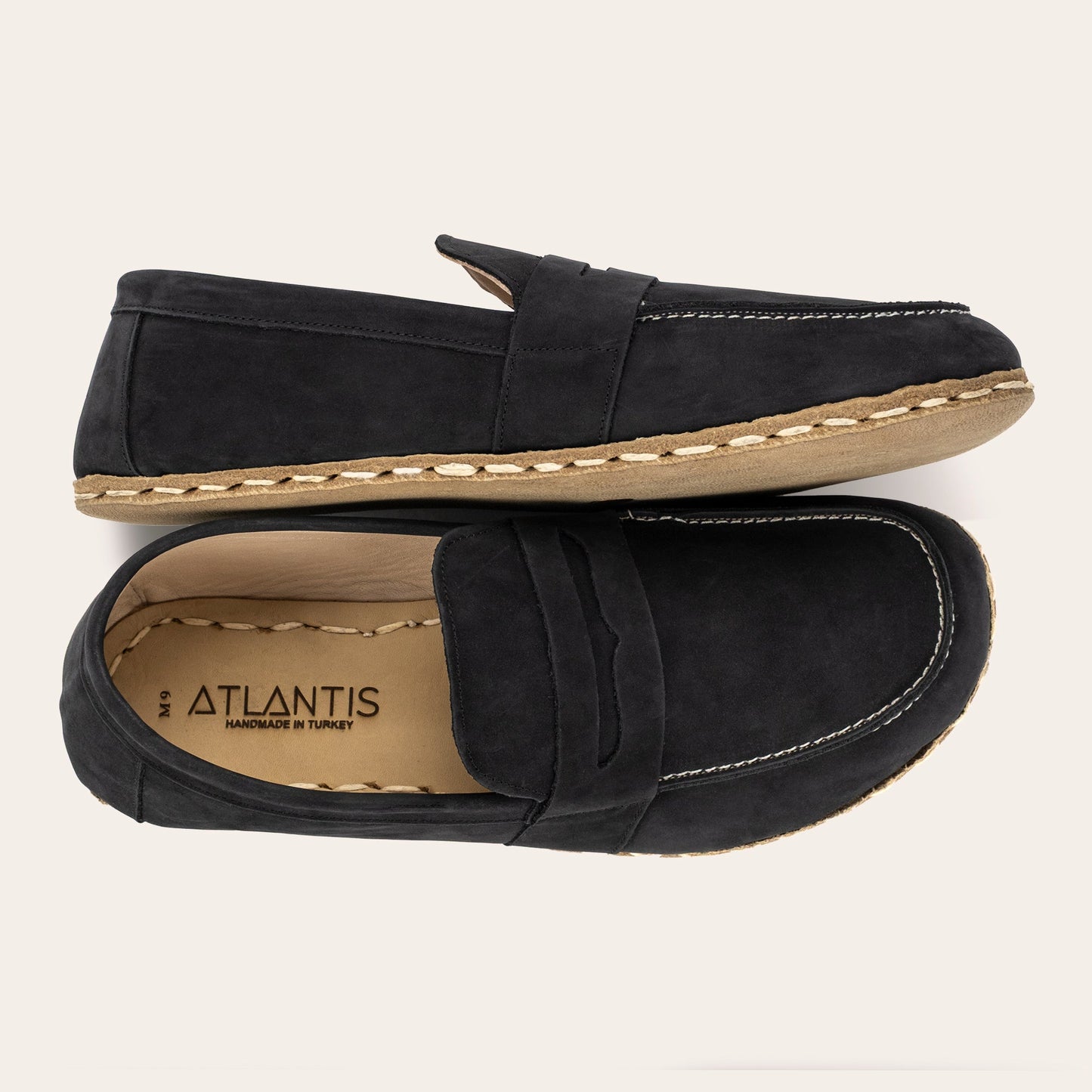 Women's Black Nubuck Penny Loafers