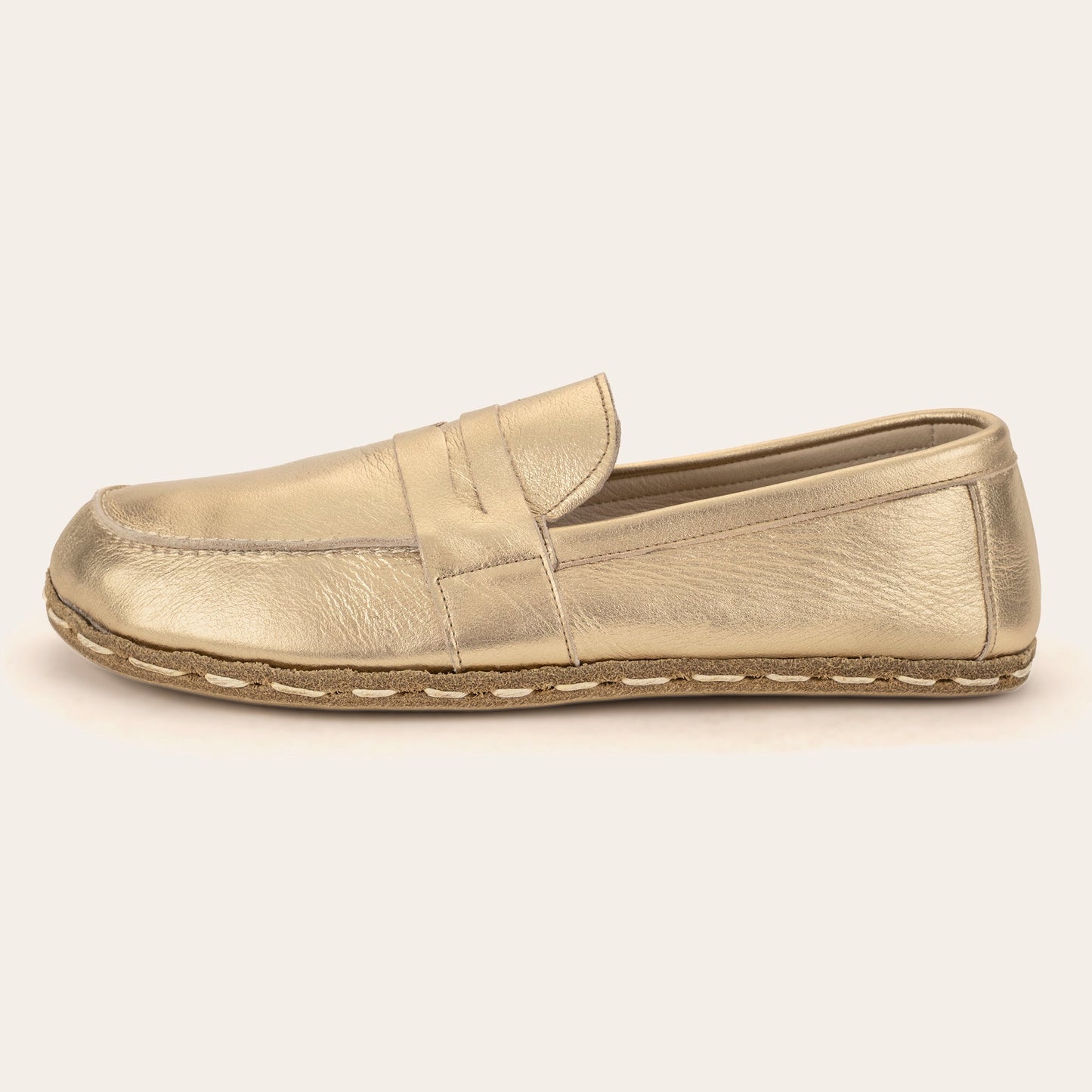 Women's Gold Penny Loafers