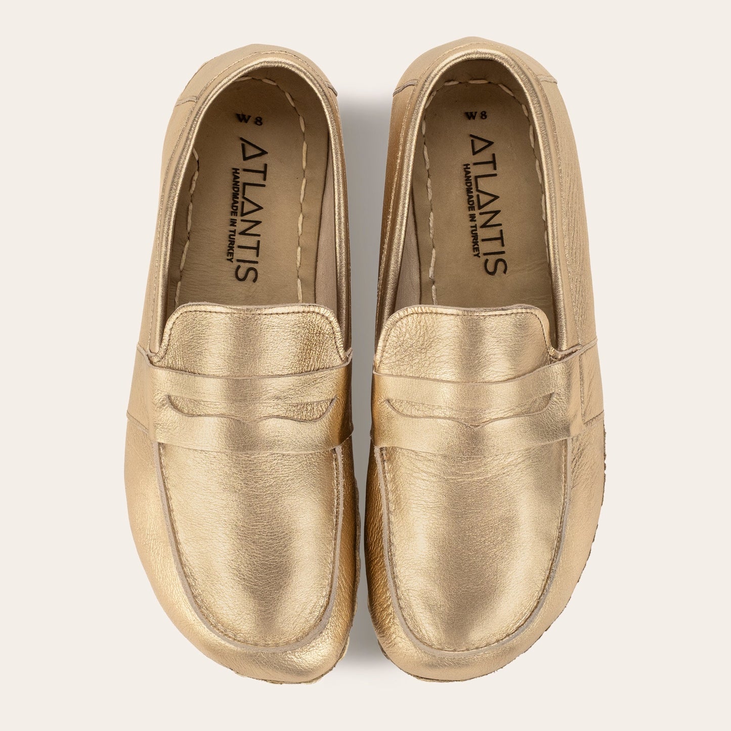 Women's Gold Penny Loafers
