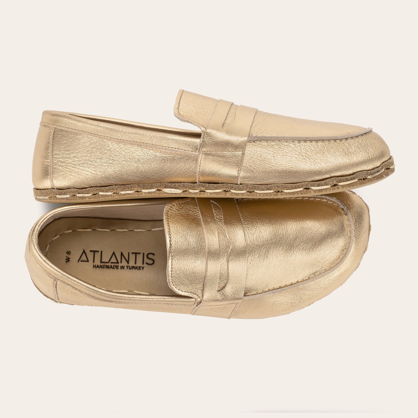 Women's Gold Penny Loafers