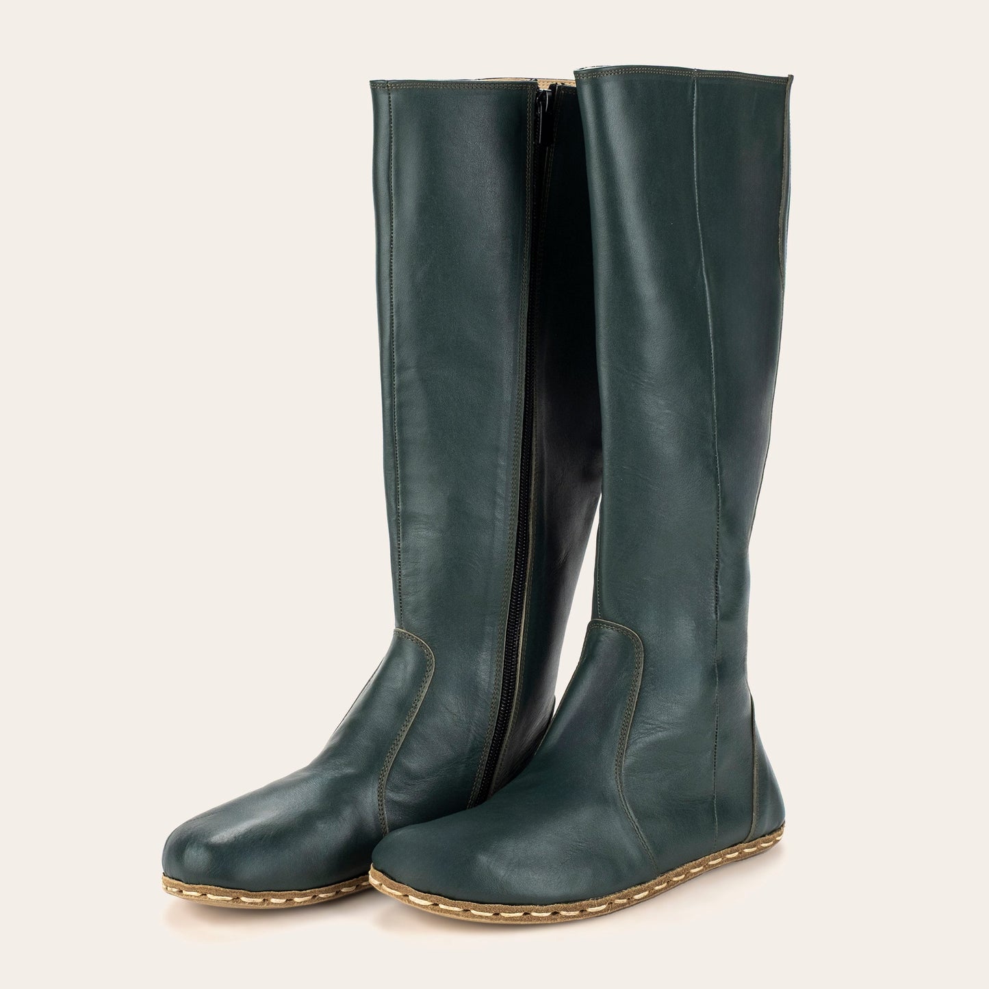 Women's Bottle Green Barefoot Knee High Boots