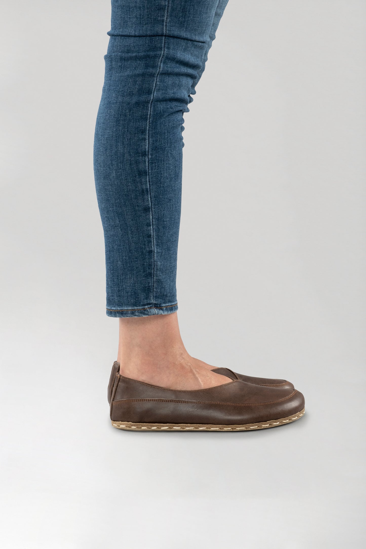 Women's Coffee Brown Barefoot Cross Ballet Flats