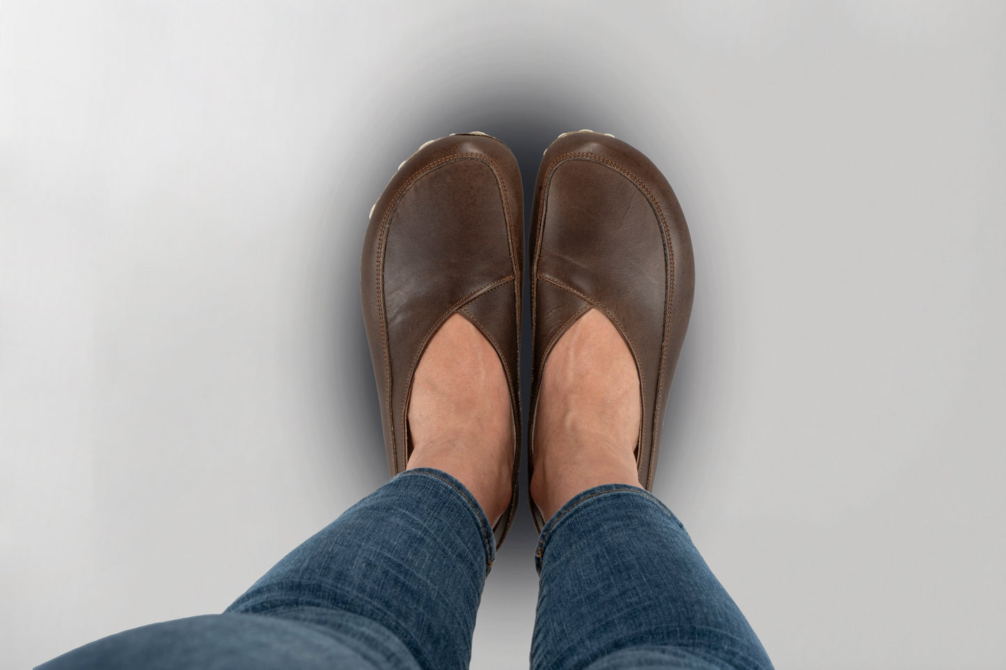 Women's Coffee Brown Barefoot Cross Ballet Flats