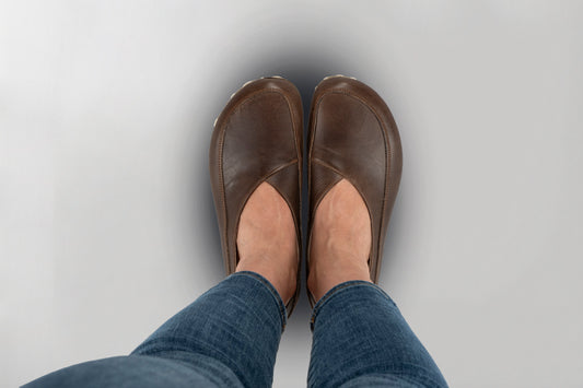 Women's Coffee Brown Barefoot Cross Ballet Flats