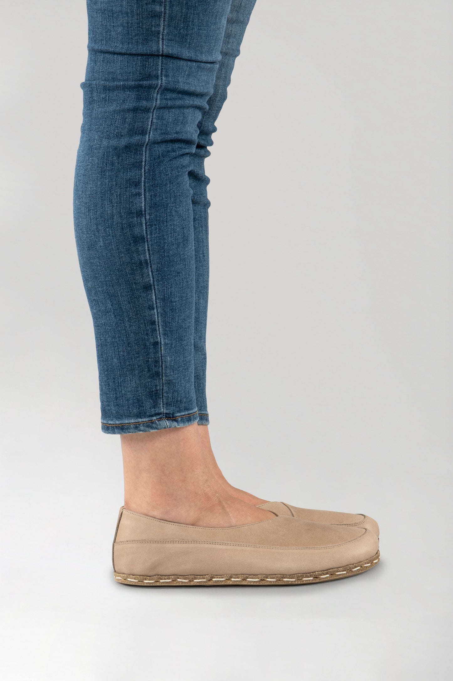 Women's Tan Barefoot Cross Ballet Flats