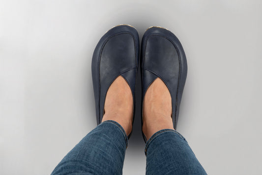 Women's Blue Barefoot Cross Ballet Flats