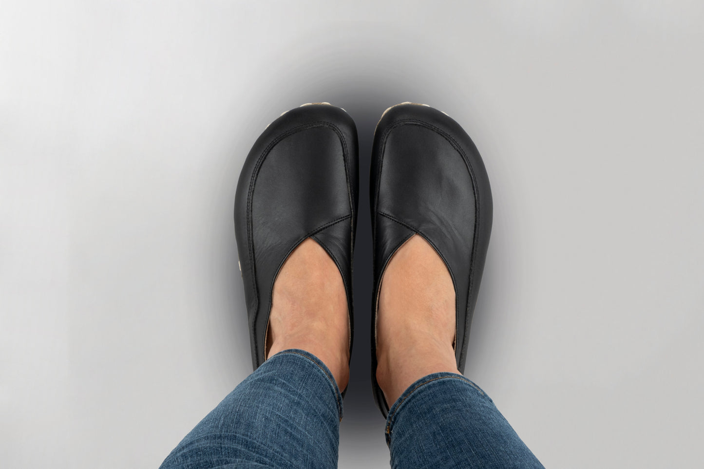 Women's Black Barefoot Cross Ballet Flats