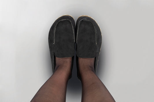 Women's Black Nubuck Moccasins