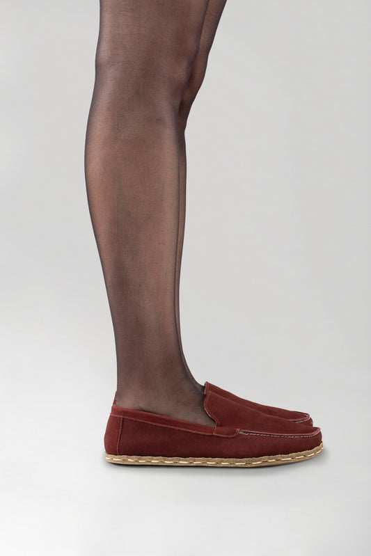 Women's Burgundy Moccasins