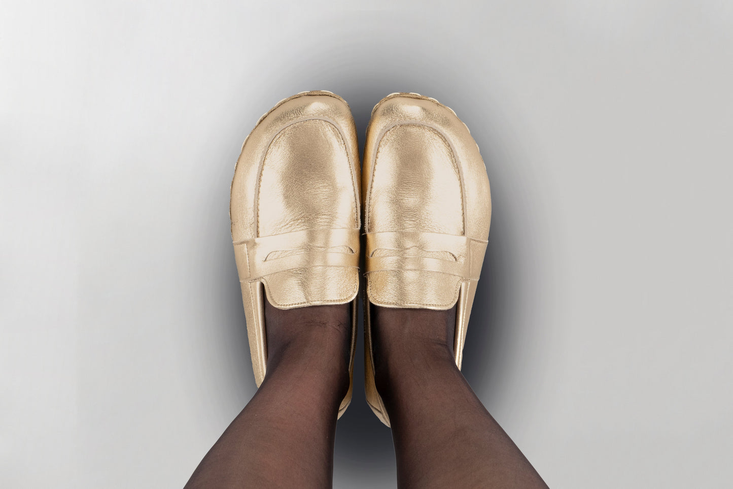 Women's Gold Penny Loafers