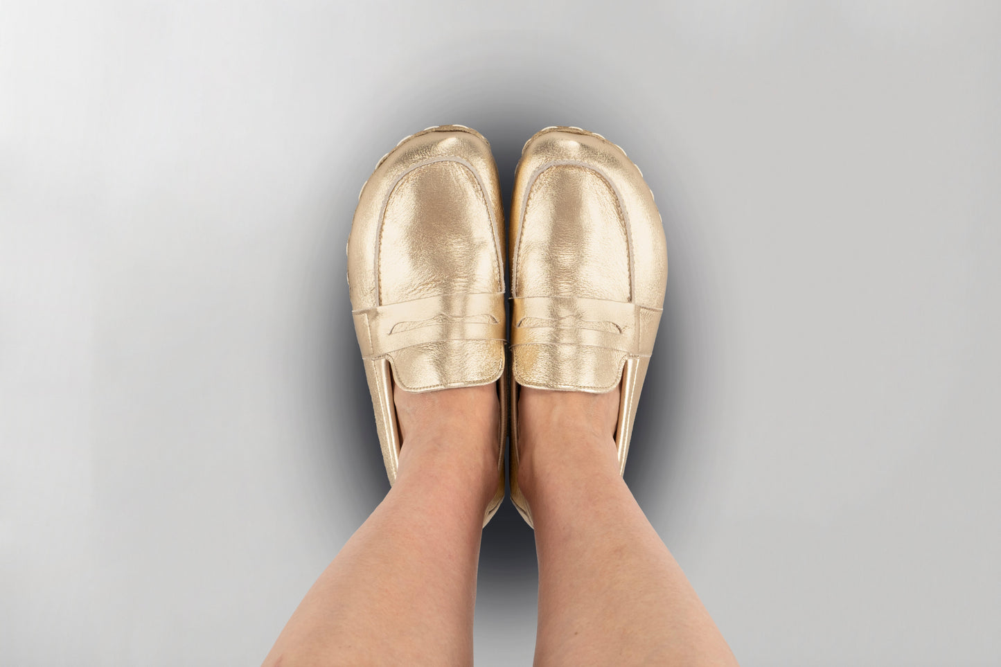 Women's Gold Penny Loafers