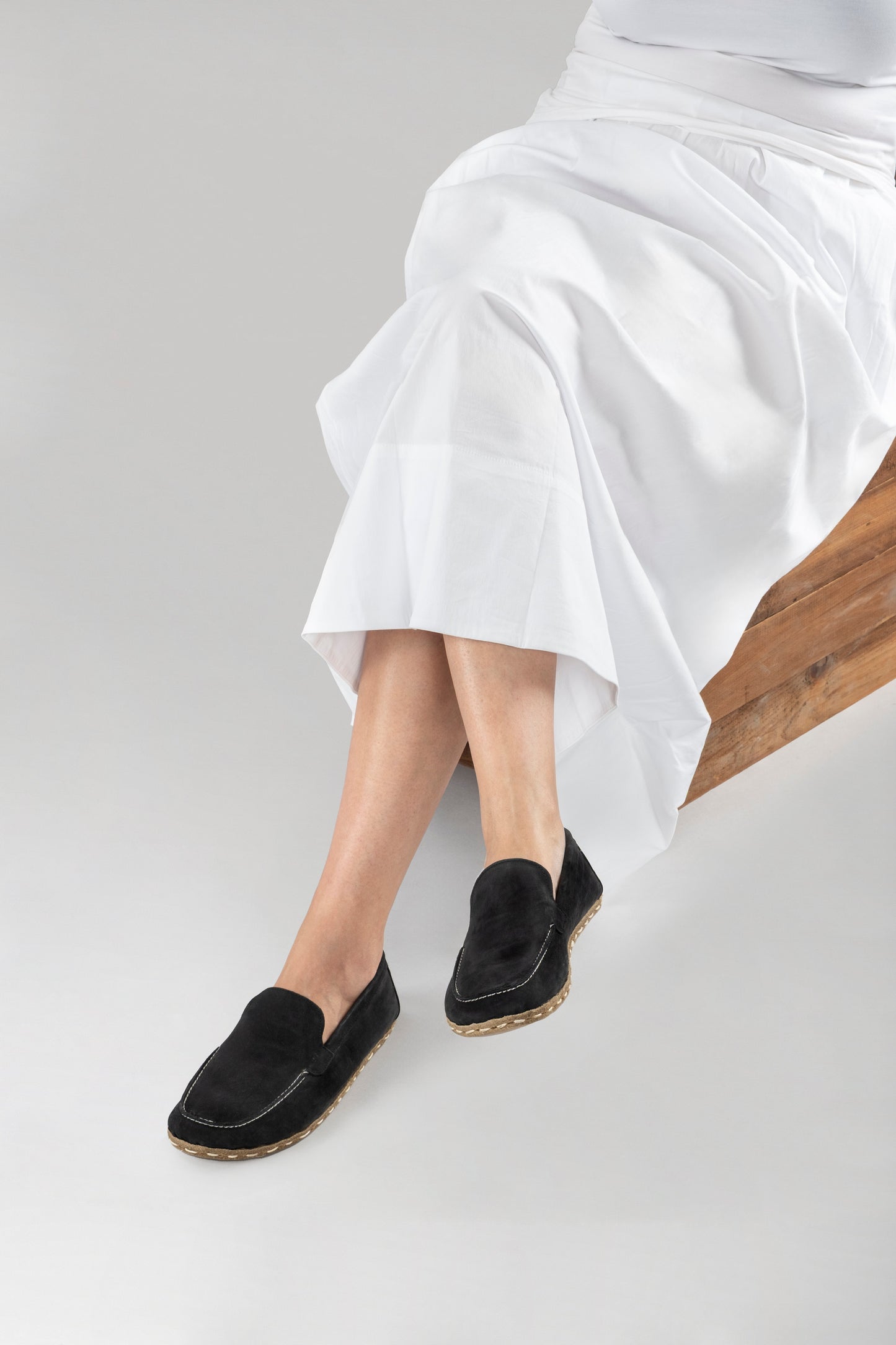 Women's Black Nubuck Moccasins