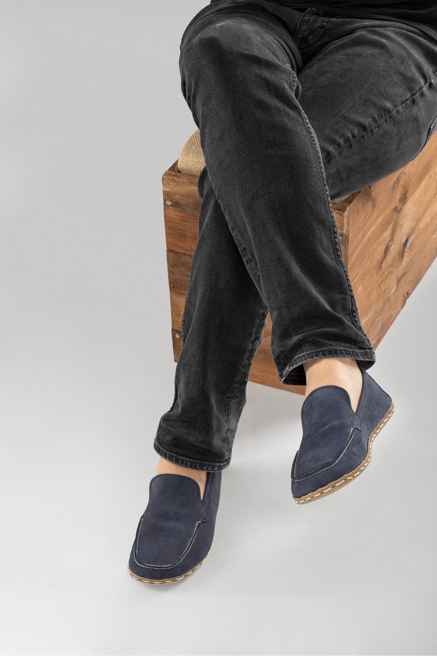 Women's Navy Nubuck Moccasins