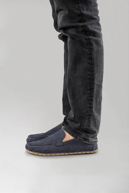 Women's Navy Nubuck Moccasins