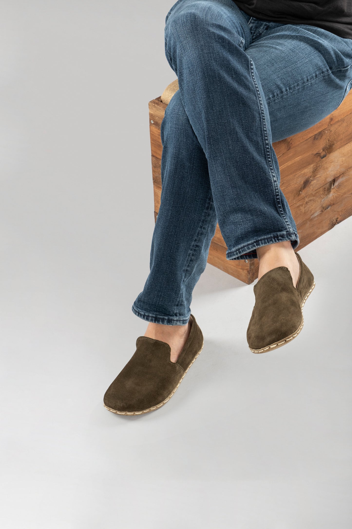 Women's Khaki Green Suede Minimalists