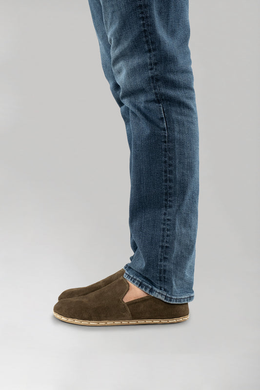 Women's Khaki Green Suede Minimalists