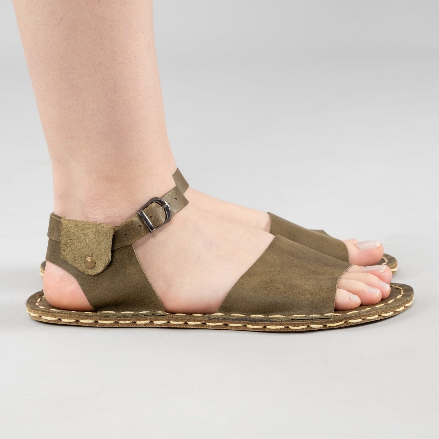 Women's Green Opened Toe Barefoot Sandals