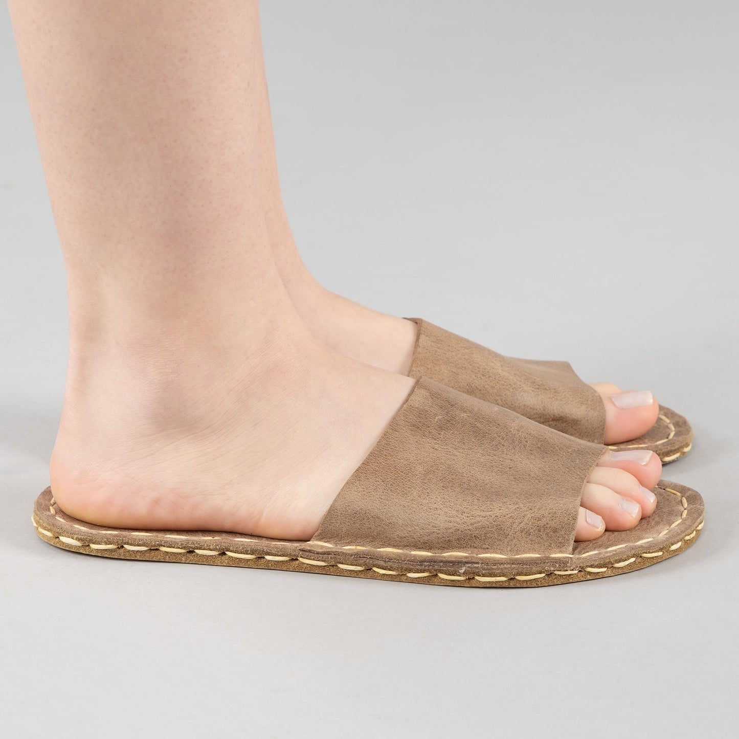 Women's Tan Barefoot Slide Sandals