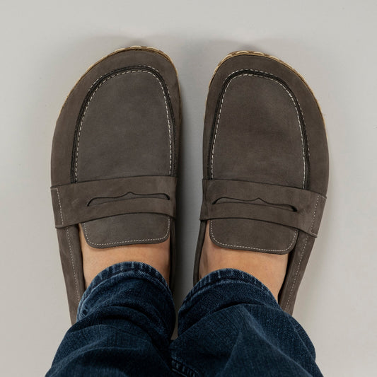 Men's Gray Penny Loafers