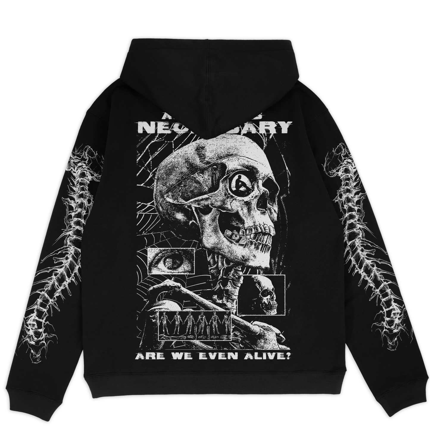 Sudadera con Capucha Pullover Are We Even Alive Negra