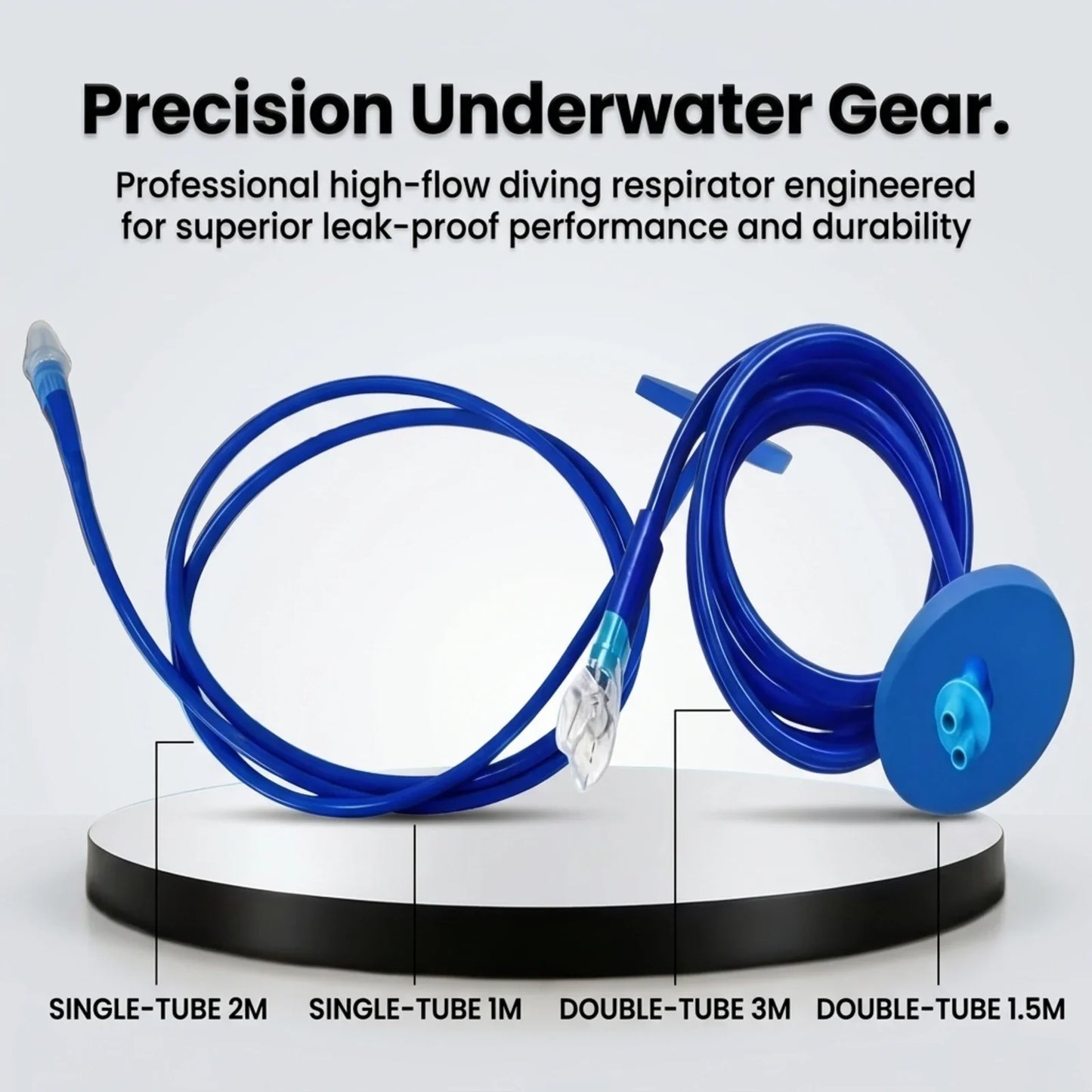 Dual-Tube Upgrade Underwater Breathing Valve Surface Air Tube for Snorkeling & Freediving Practice Soft Mouthpiece