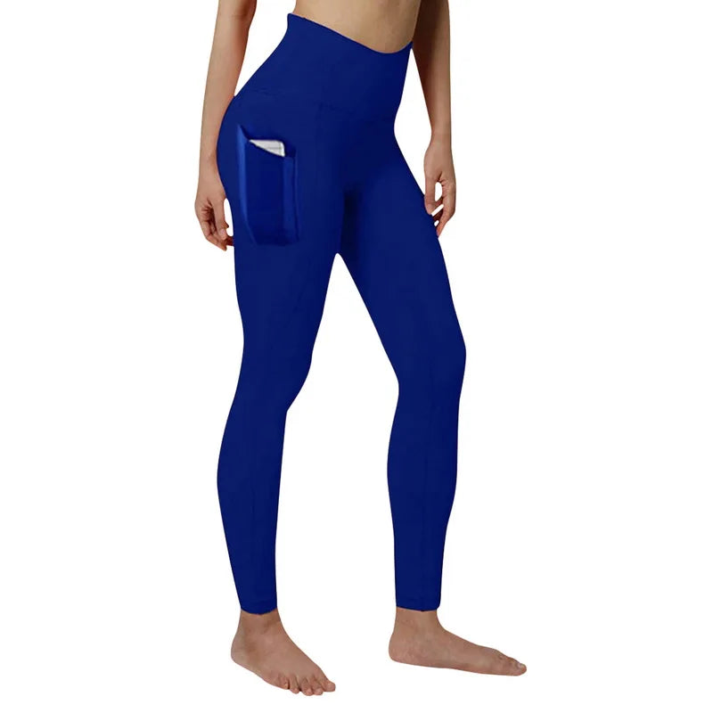 Leggings de entrenamiento elásticos de cintura alta con control de abdomen